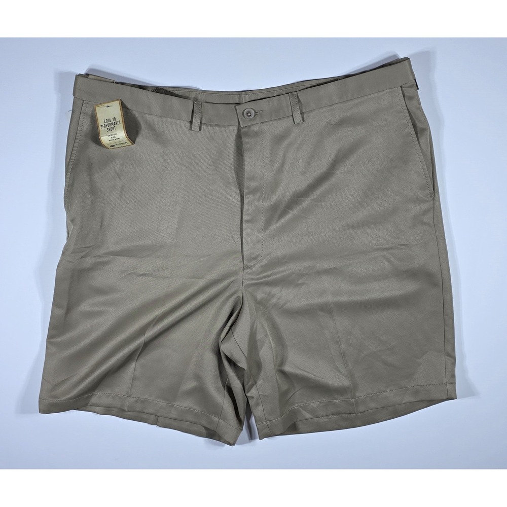 Haggar Cool 18 Performance Shorts Men's 44W British Khaki Big & Tall NEW